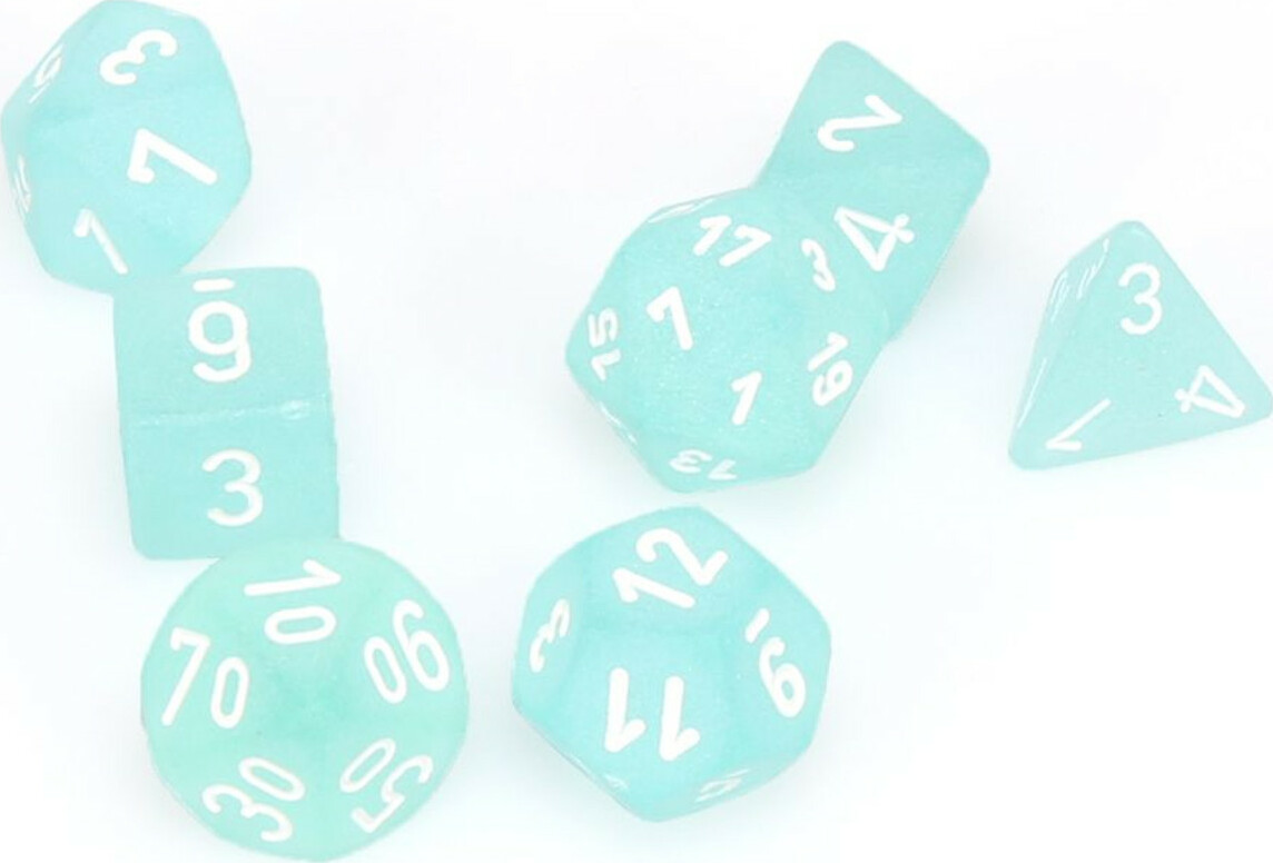 7-Set Cube Frosted Teal with White