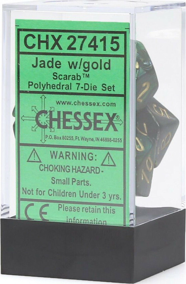 7-Set Cube Scarab Jade with Gold