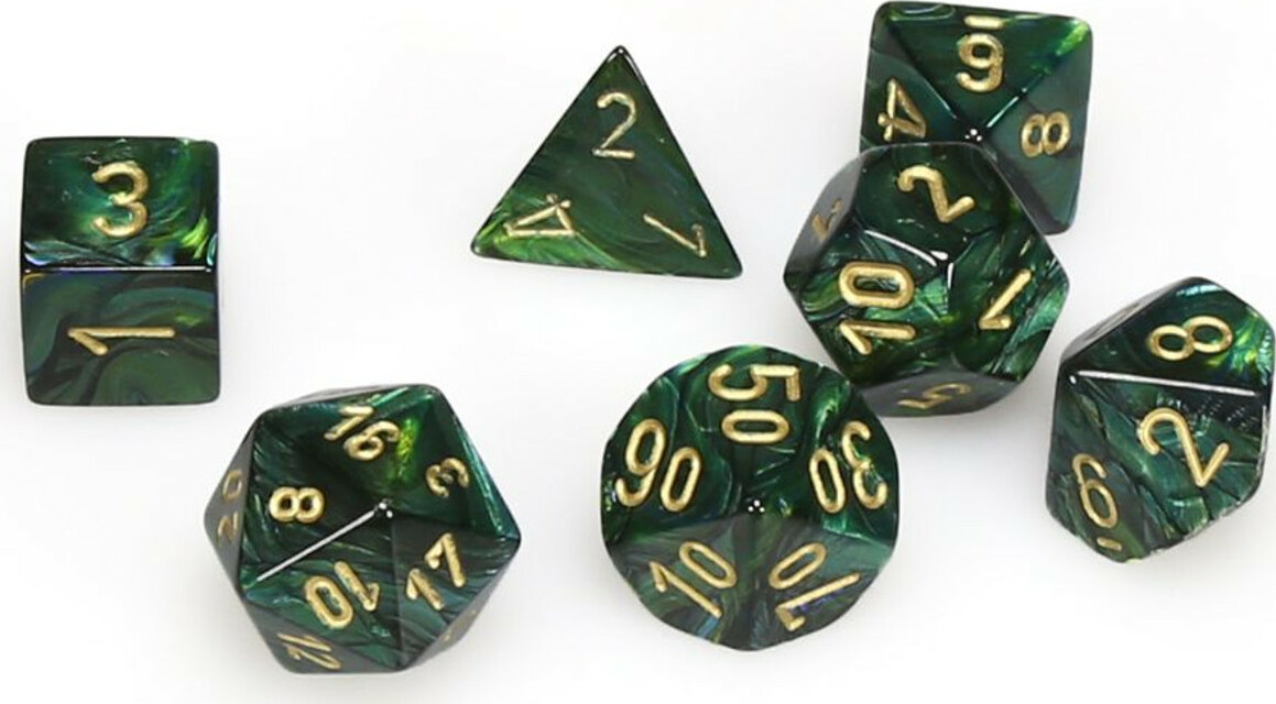 7-Set Cube Scarab Jade with Gold