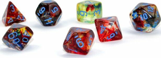 Chessex - Mega Hedral - Nebula - Nocturnal - Turquoise - Luminary - Set Chessex - Mega Hedral - Nebula - Nocturnal - Turquoise - Luminary - Set