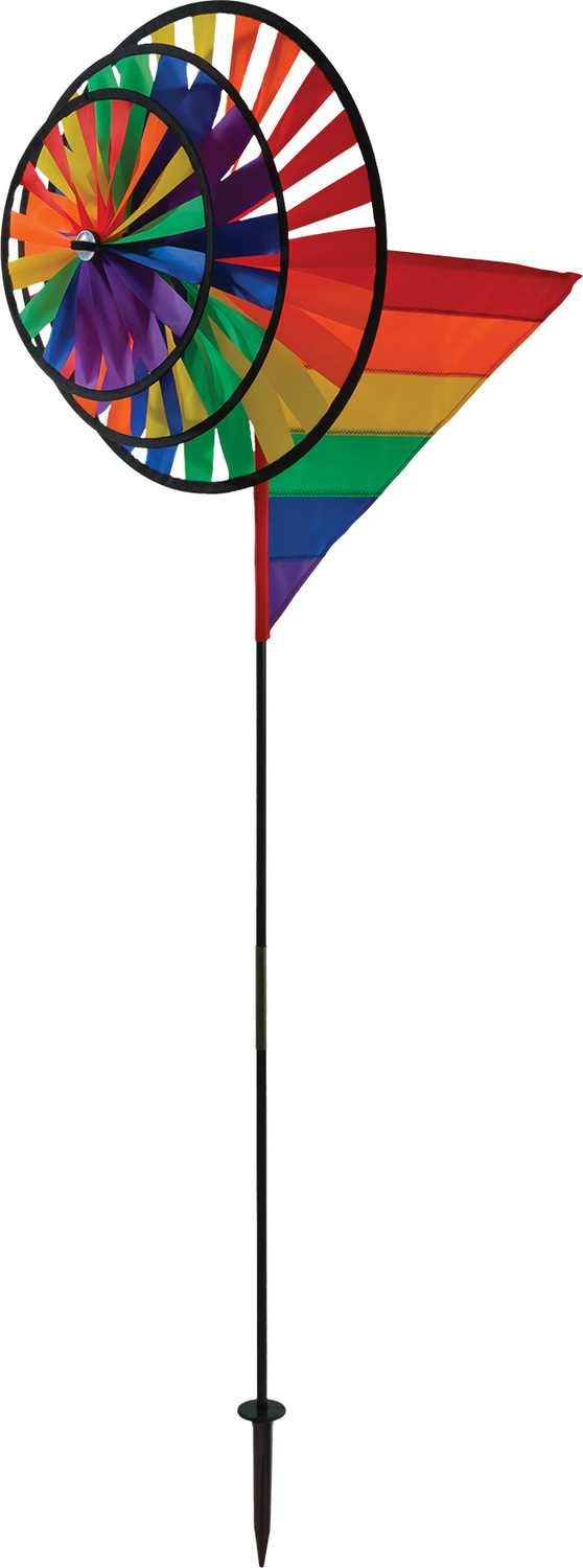 Rainbow Wind Sail Triple Wheel Spinner