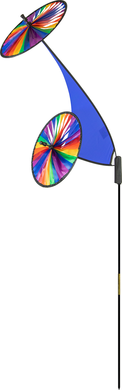 Rainbow Blue Space Flower Ground Spinner