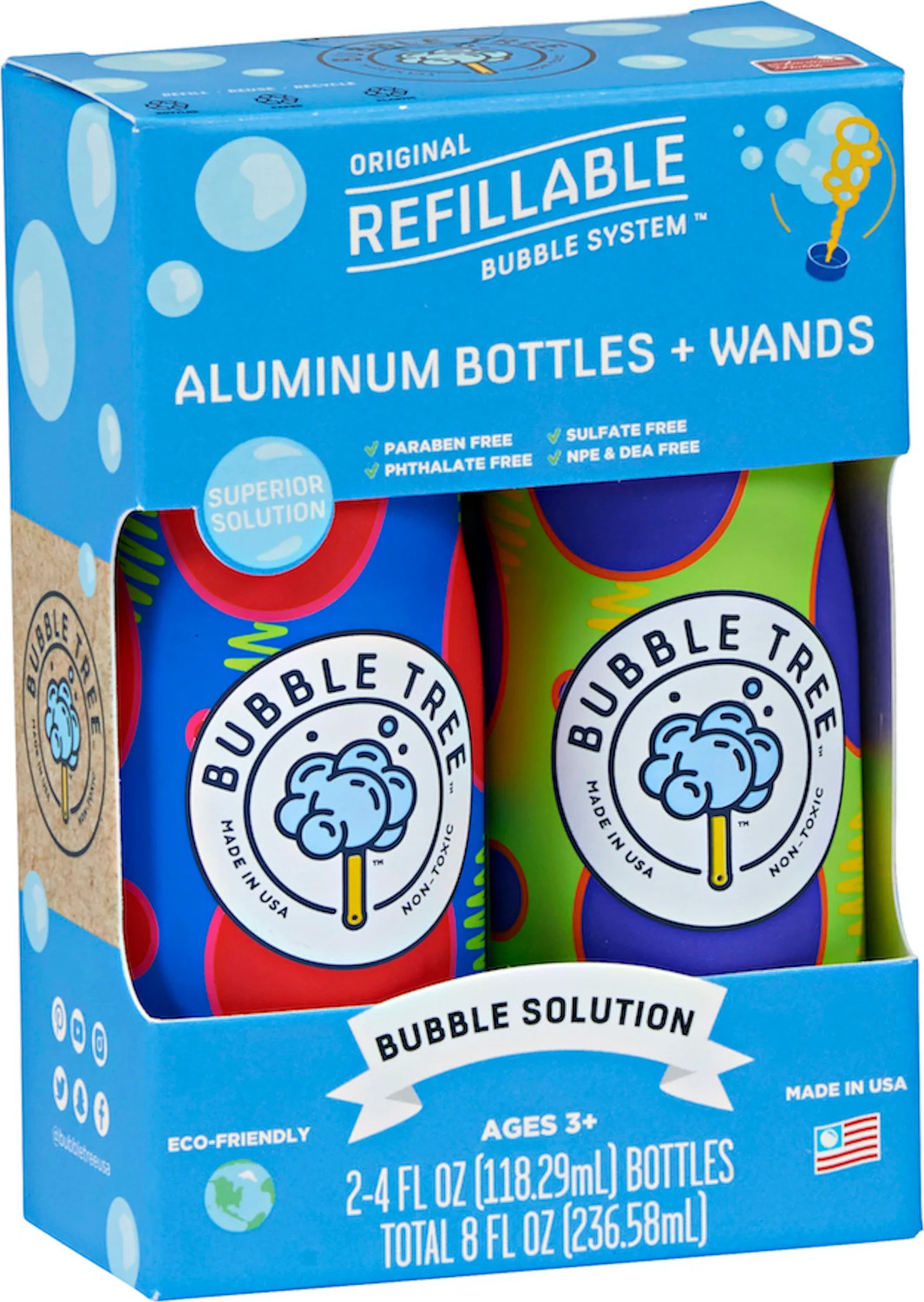 2 Pack Bubble Aluminum Bottles (assorted styles)