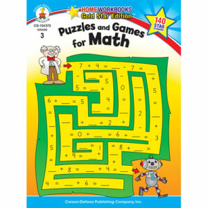 Puzzles And Games For Math (3) Home Workbook - Gold Star Edition
