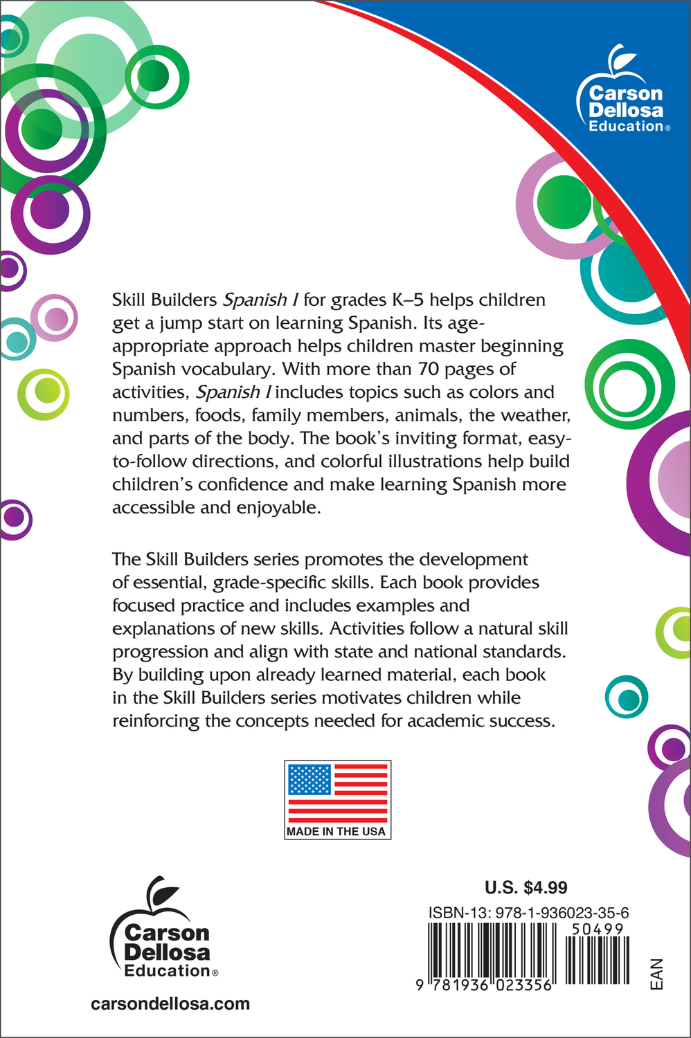 Spanish I, Grades K - 5 (Skill Builders), Grades K - 5