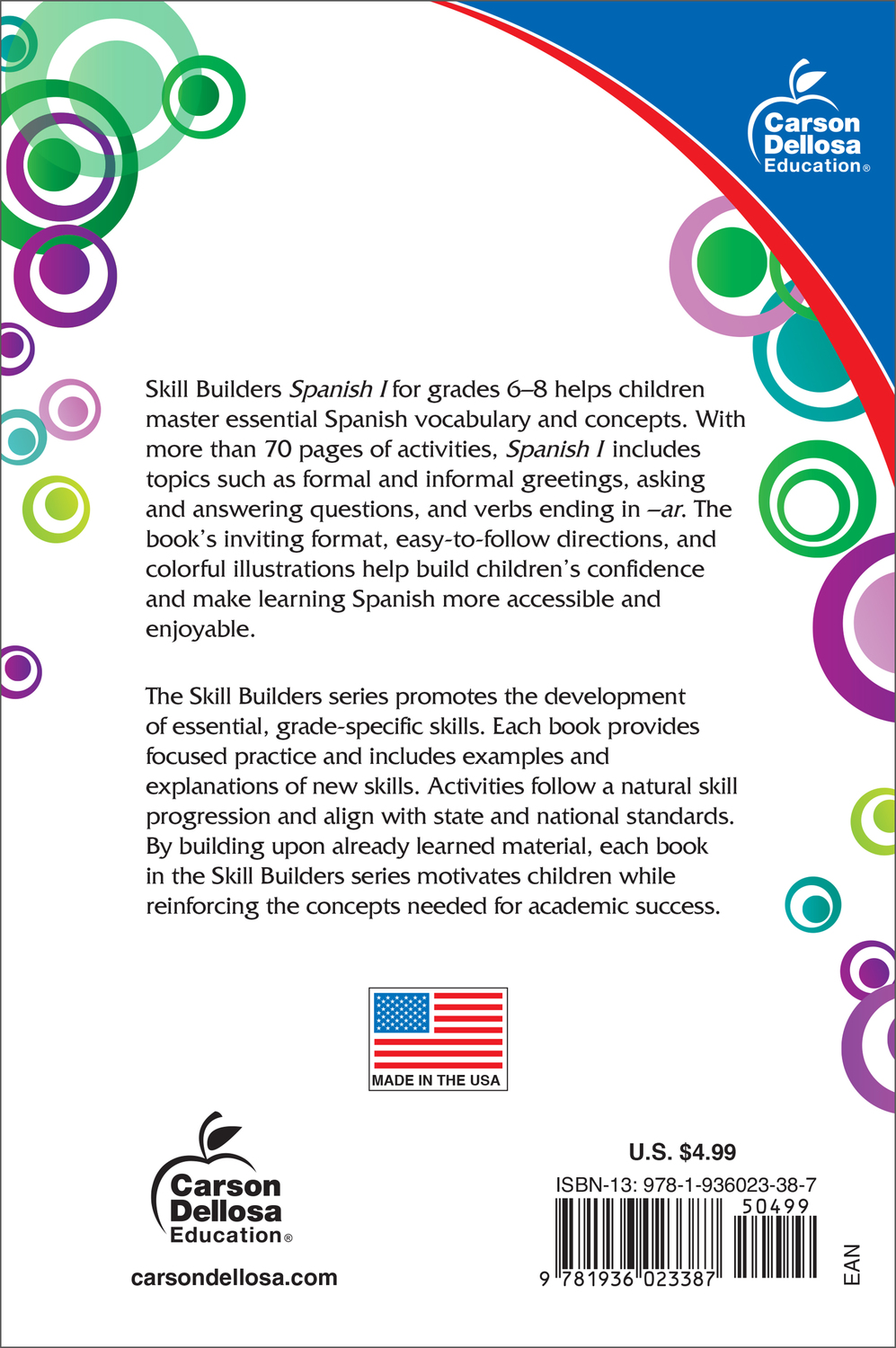 Spanish I, Grades 6 - 8 (Skill Builders), Grades 6 - 8