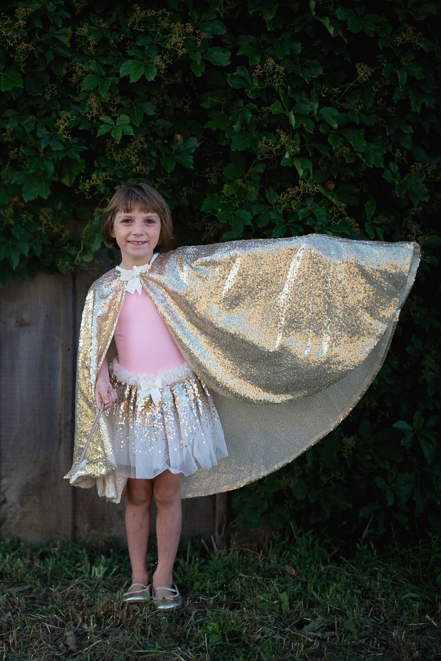 Gracious Gold Sequins Cape (Size 5-6)