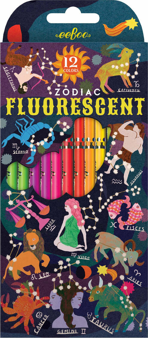 Zodiac 12 Fluorescent Color Pencils