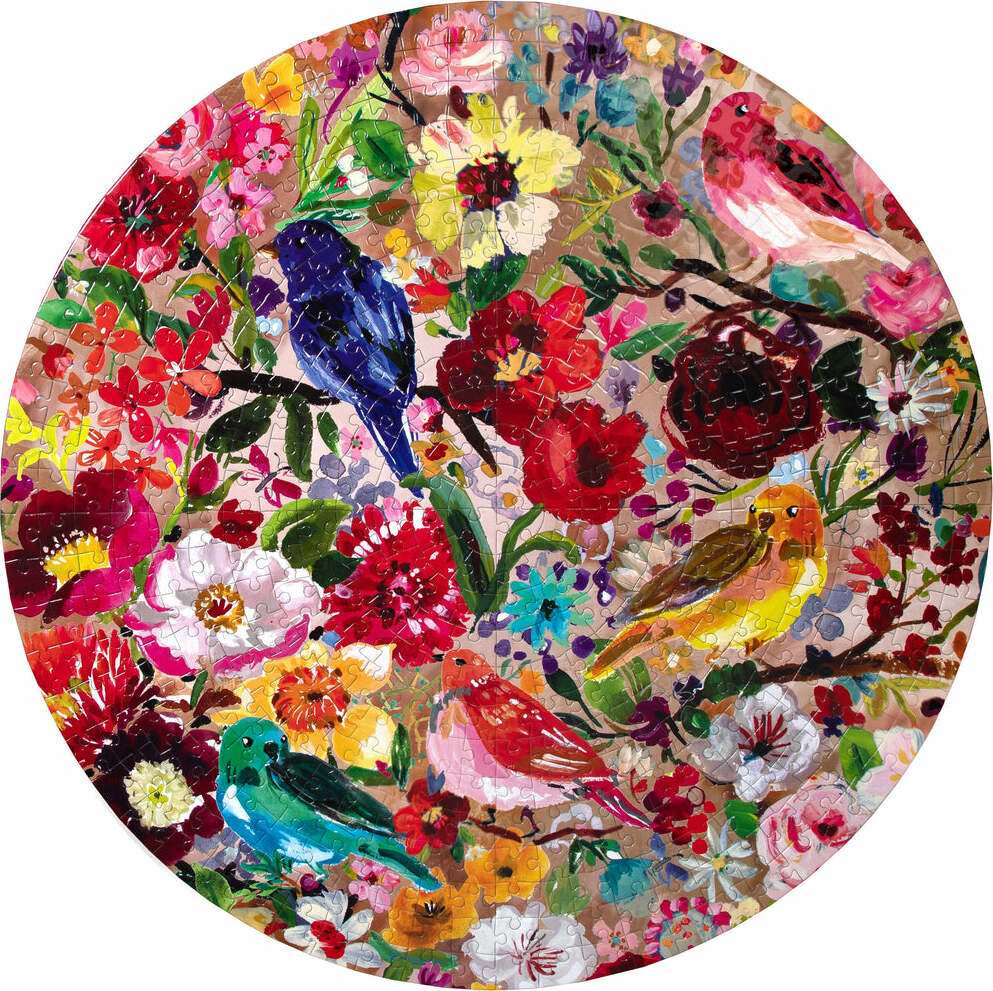 Birds & Blossoms (500 piece round puzzles)