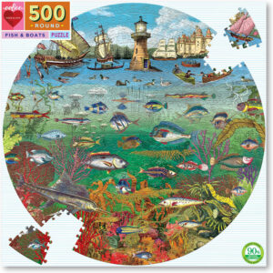 Fish And Boats 500 Piece Round Puzzle