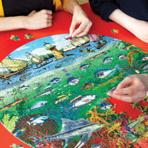 Fish And Boats 500 Piece Round Puzzle