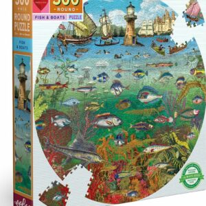 Fish And Boats 500 Piece Round Puzzle