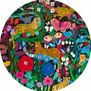 Jaguars and Butterflies (500 piece round puzzles)