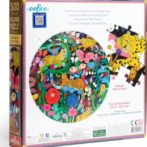 Jaguars and Butterflies (500 piece round puzzles)
