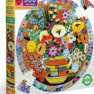 Purple Bird And Flowers 500 Piece Puzzle