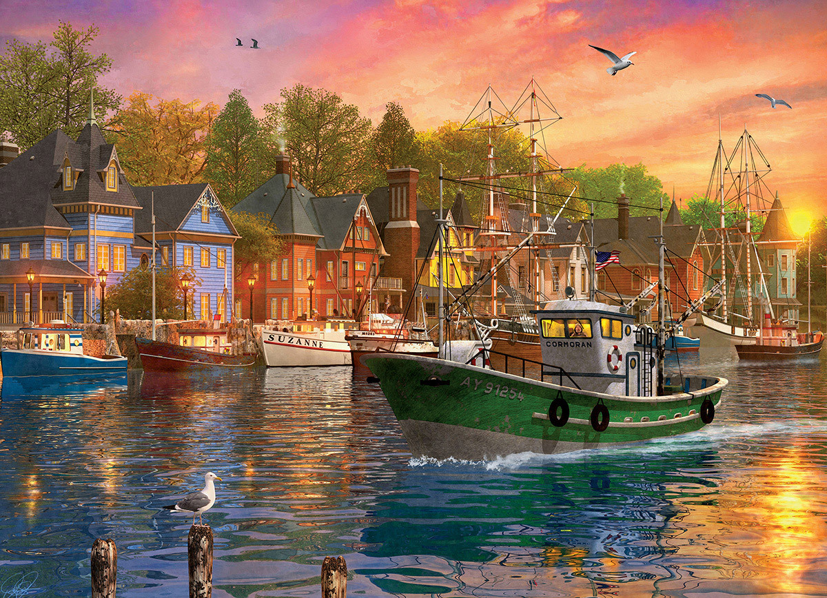 Harbor Sunset by Dominic Davison 1000-Piece Puzzle