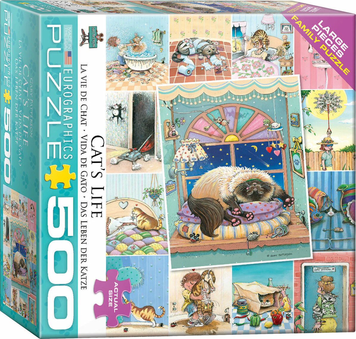 Cat's Life by Gary Patterson 500-Piece Puzzle