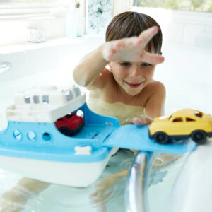 Ferry Boat with Cars (Green & White)