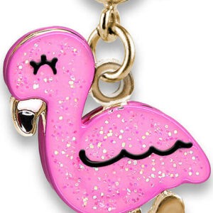 Gold Glitter Flamingo Charm