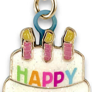 Gold Birthday Cake Charm