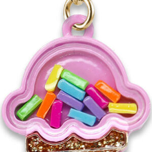 Gold Ice Cream Cone Shaker Charm