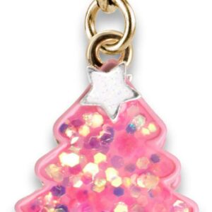 Gold Pink Christmas Tree Charm