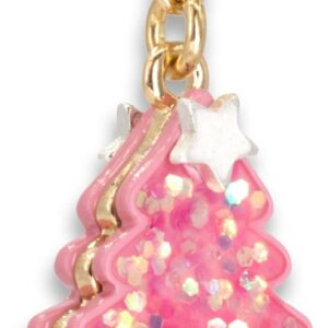 Gold Pink Christmas Tree Charm