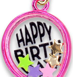 Gold Birthday Balloon Shaker Charm