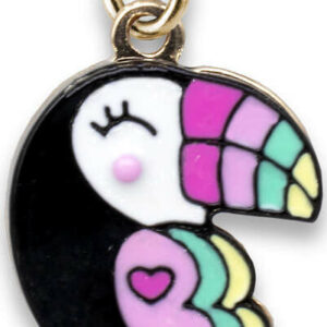 Gold Ribbon Toucan Charm