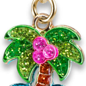 Gold Glitter Palm Tree Charm
