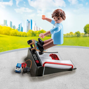 Skateboarder with Ramp