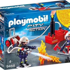 Firefighters with Water Pump