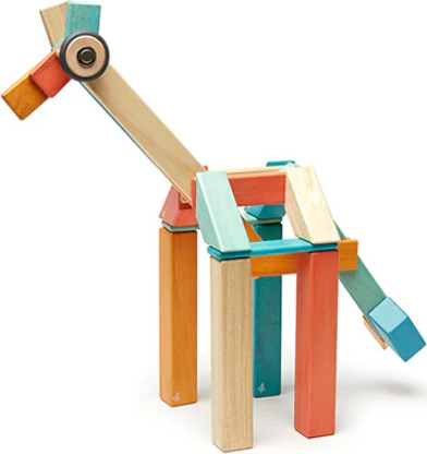 Tegu Classics: 42-Piece Set Magnetic Wooden Blocks (SUNSET)