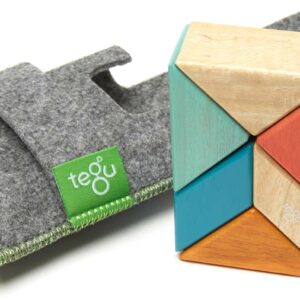 Tegu Pocket Pouch Prism Magnetic Wooden Block Set, SUNSET - 6 Piece