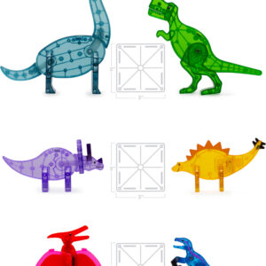 MAGNA-TILES Dino World XL 50-Piece Magnetic Construction Set, The ORIGINAL Magnetic Building Brand